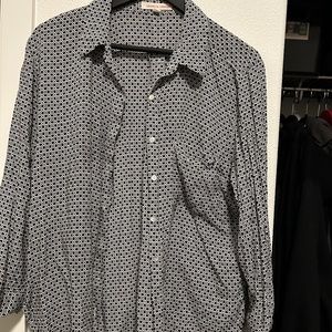 Grand & Green black and white collar shirt Size L